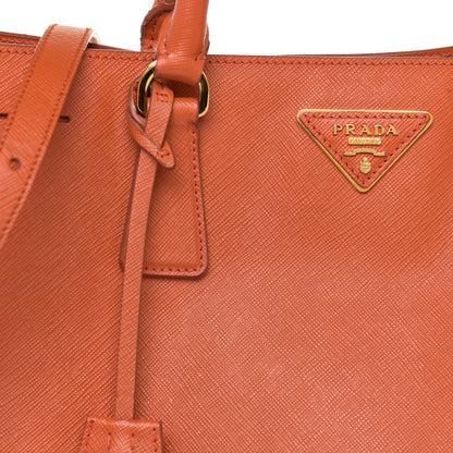 Prada Saffiano Cuir Medium Double Bag Papaya 10 of 19