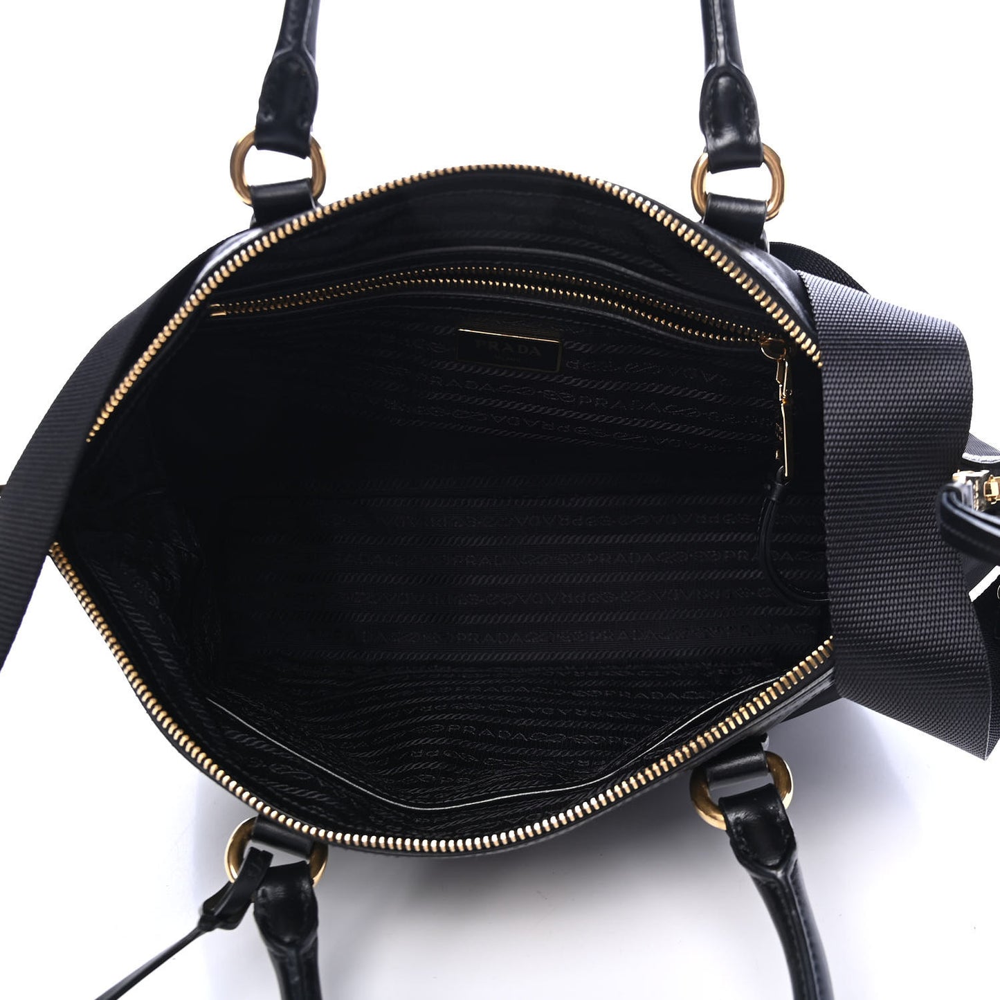 Tessuto Nylon Soft Calf Shopping Tote Black