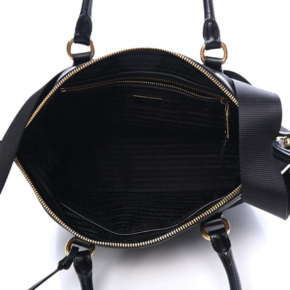 Prada Tessuto Nylon Soft Calf Shopping Tote Black 4 of 4