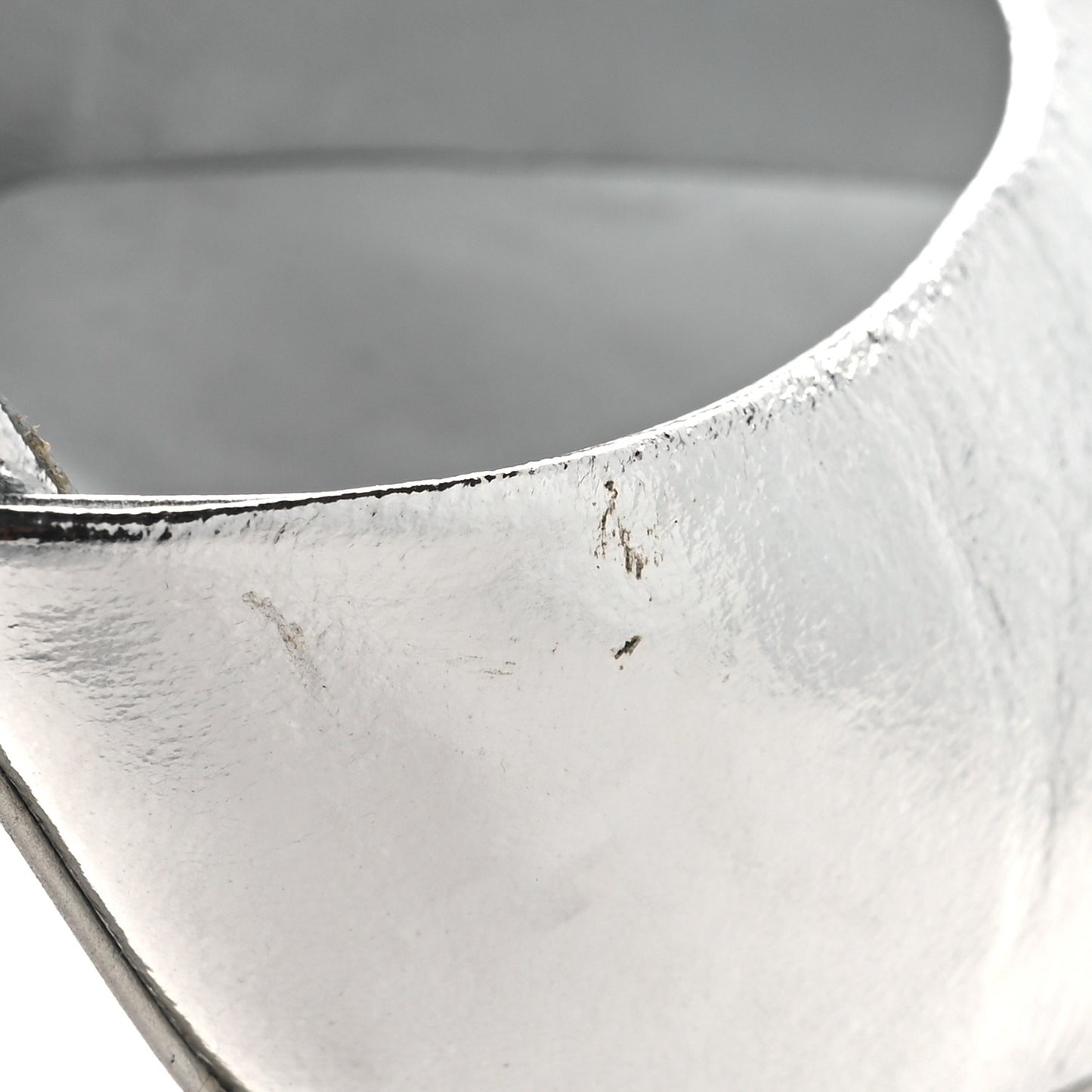 Metallic Goatskin CC Mules 39.5 Silver