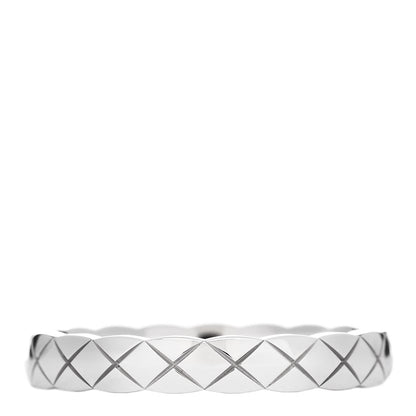 Chanel 18K White Gold Mini Coco Crush Ring 56 7.5 1 of 5
