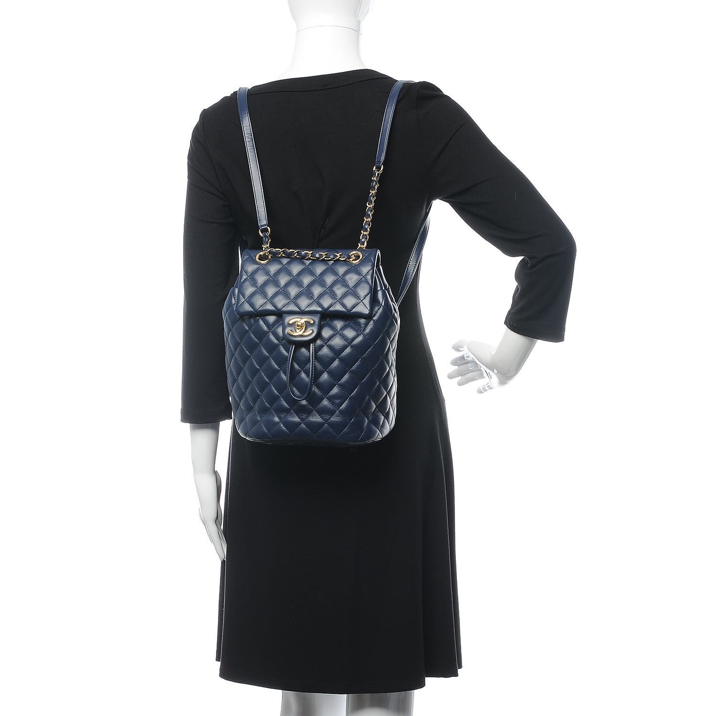 Calfskin Quilted Small Urban Spirit Backpack Blue