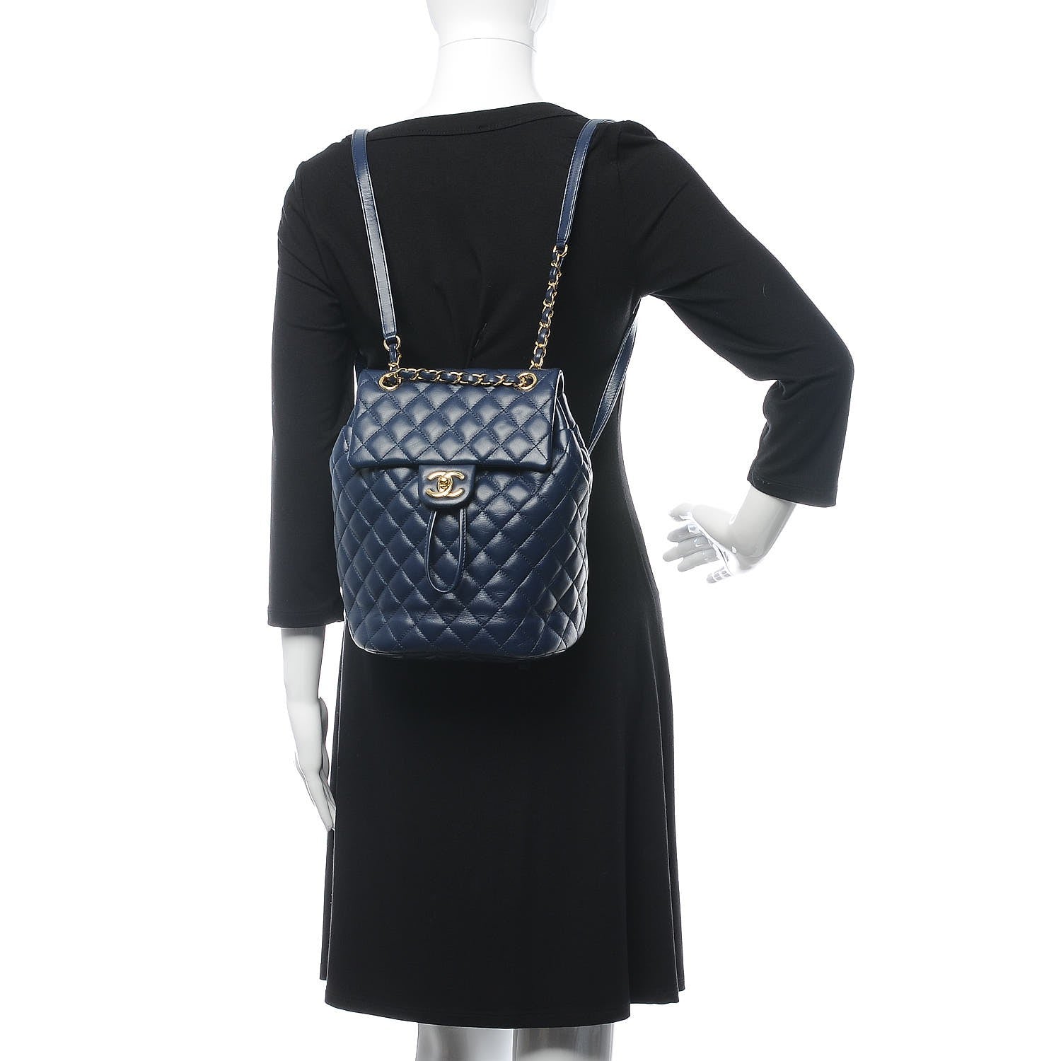 Chanel Calfskin Quilted Small Urban Spirit Backpack Blue 2 of 8