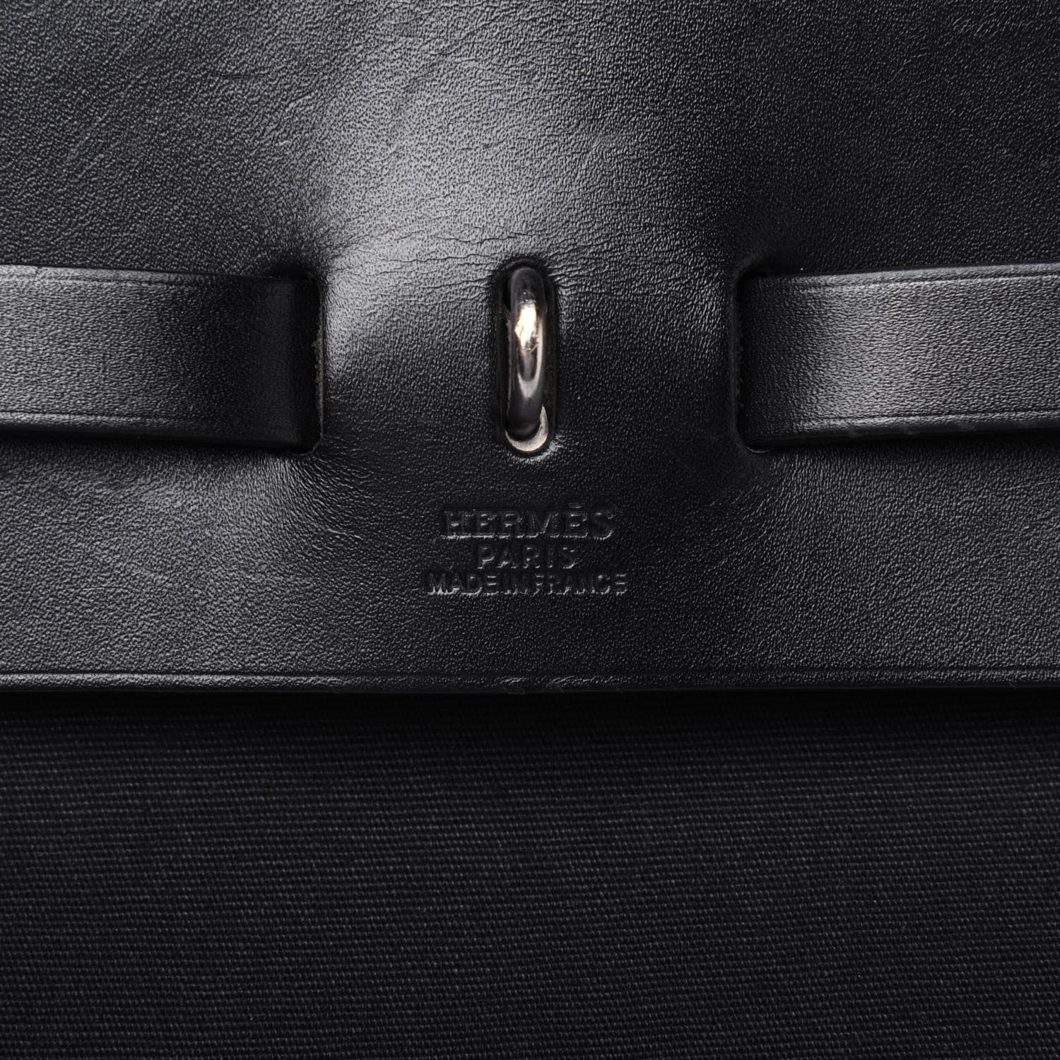 Hermes Toile Vache Calfskin Herbag 40 GM Black 6 of 30