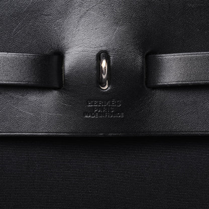 Hermes Toile Vache Calfskin Herbag 40 GM Black 6 of 30