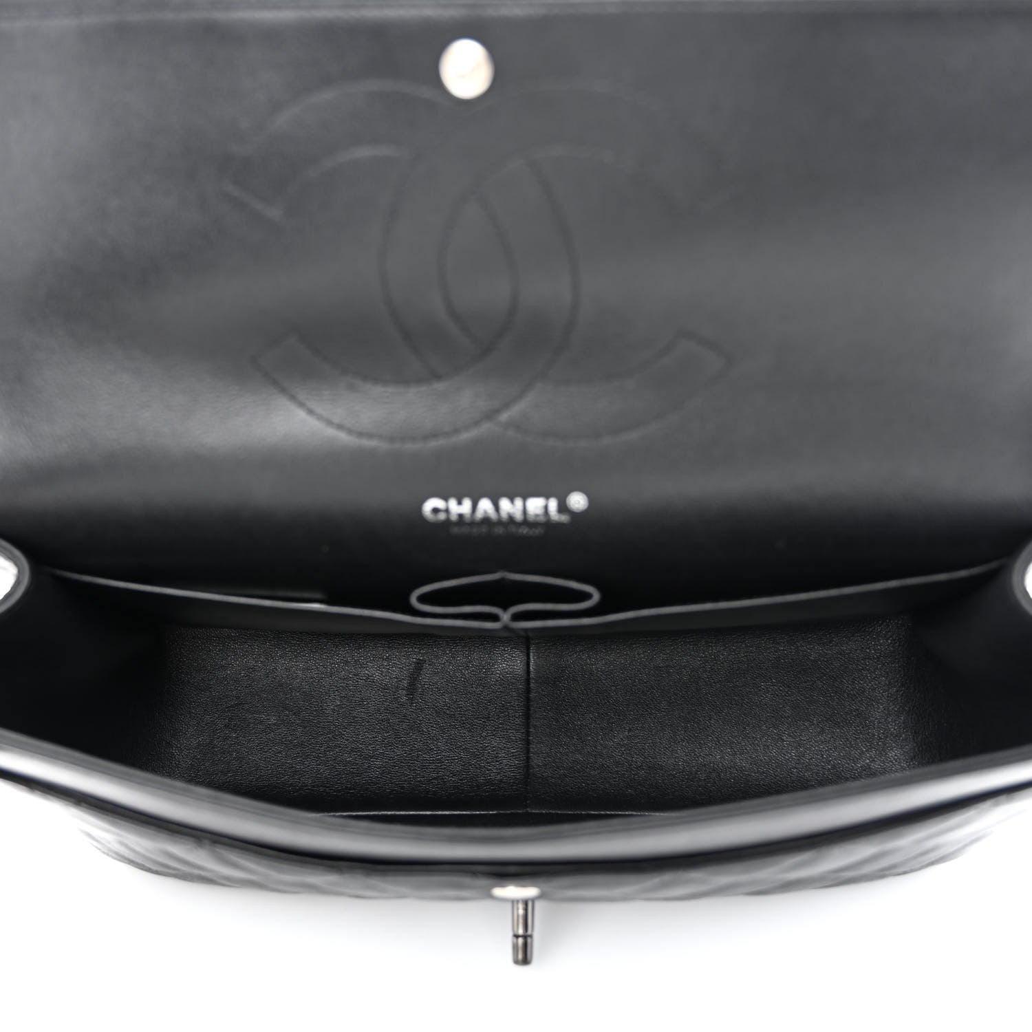 Chanel Crumpled Calfskin Quilted Jumbo Double Flap So Black 5 of 10