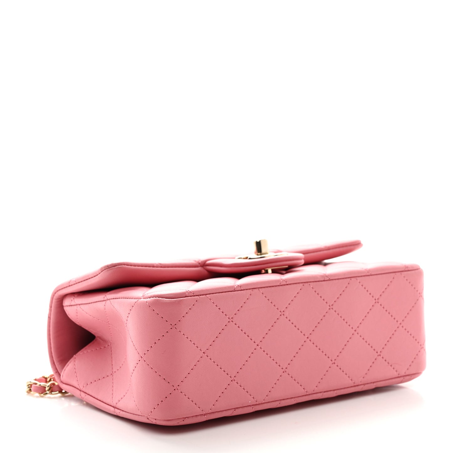 Caviar Quilted Mini Top Handle Rectangular Flap Pink