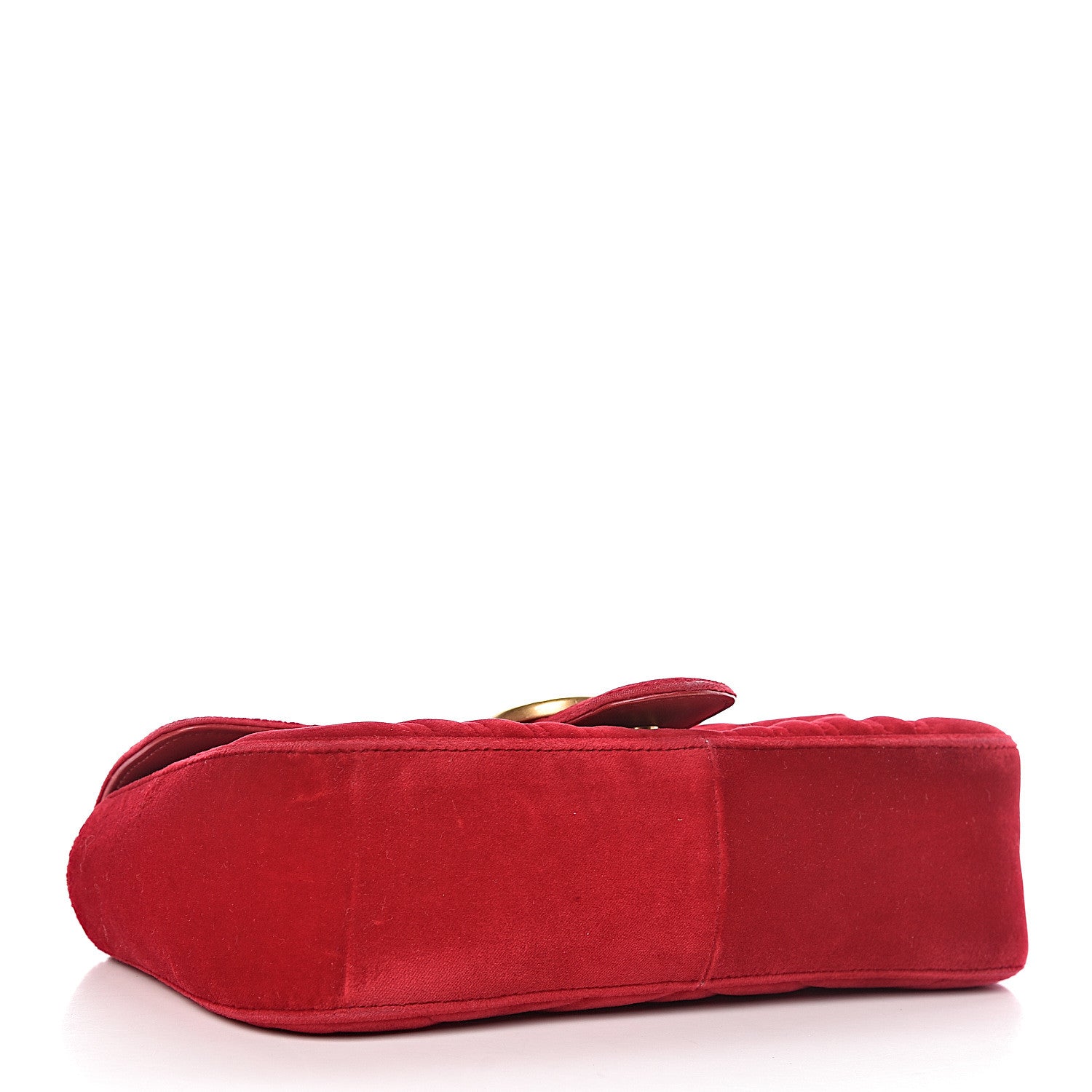 Gucci Velvet Matelasse Small GG Marmont Shoulder Bag Hibiscus Red 4 of 12