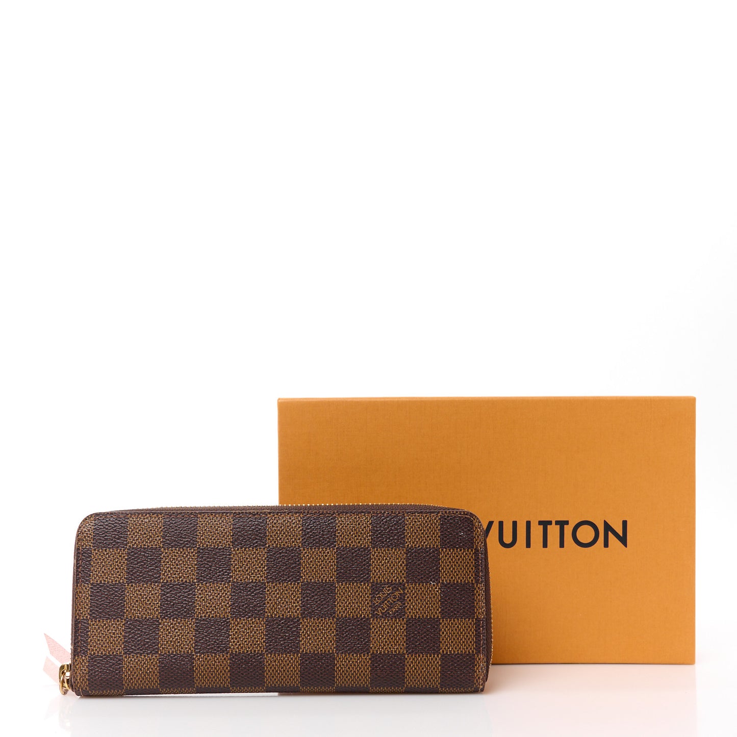 Damier Ebene Clemence Wallet Rose Ballerine