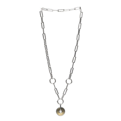 John Hardy Sterling Silver 18K Yellow Gold Long Link Hammered Amulet Necklace 2 of 4