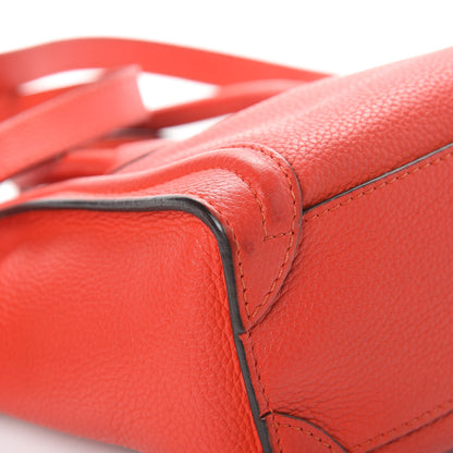 Celine Drummed Calfskin Nano Luggage Red 11 of 17