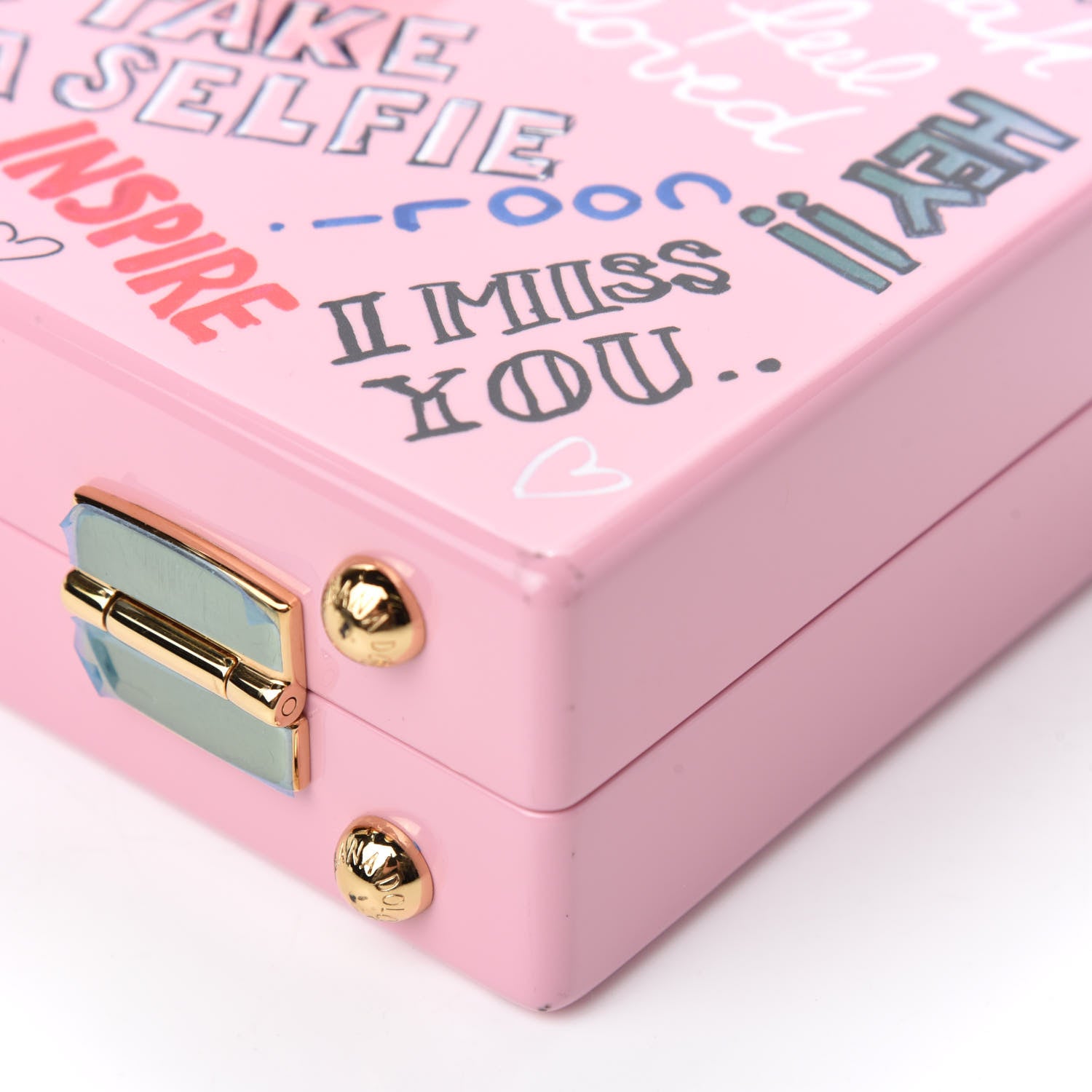 Dolce & Gabbana Acrylic Graffiti Printed Box Crossbody Bag Pink 9 of 15