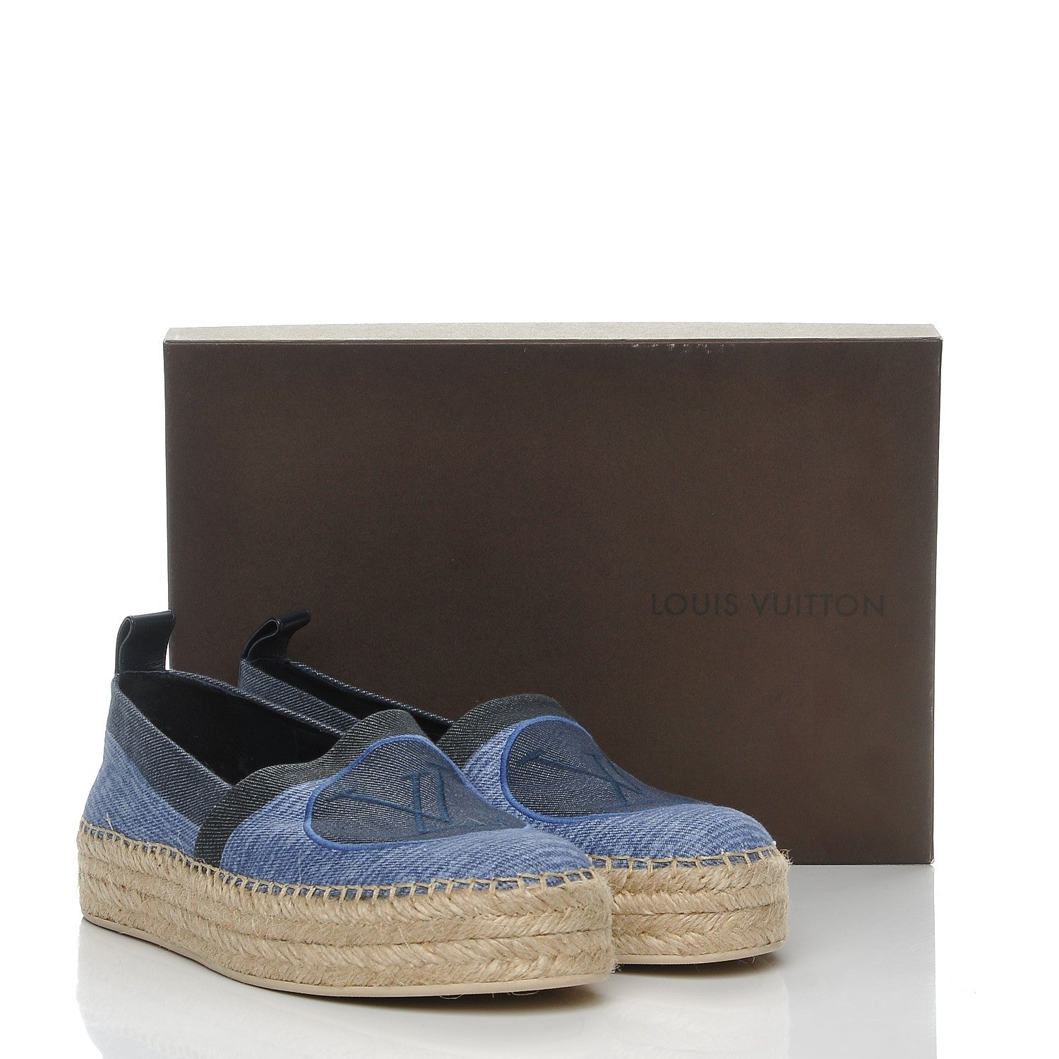 Louis Vuitton Canvas Blue Shore Espadrille Flats 40 Marine 9 of 9