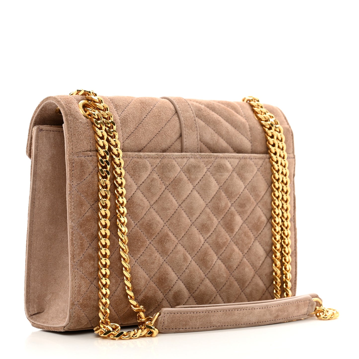 Suede Mixed Matelasse Triquilt Medium Monogram Envelope Satchel Rosy Sand