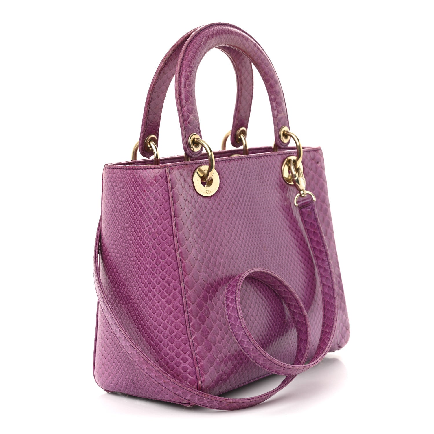 Christian Dior Snakeskin Medium Lady Dior Purple 3 of 15