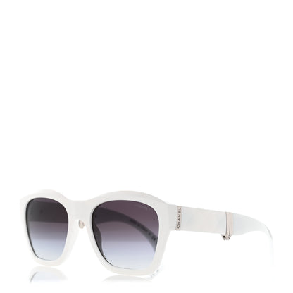 Chanel Acetate Metal Square Folding Sunglasses 6055-B White 1 of 12