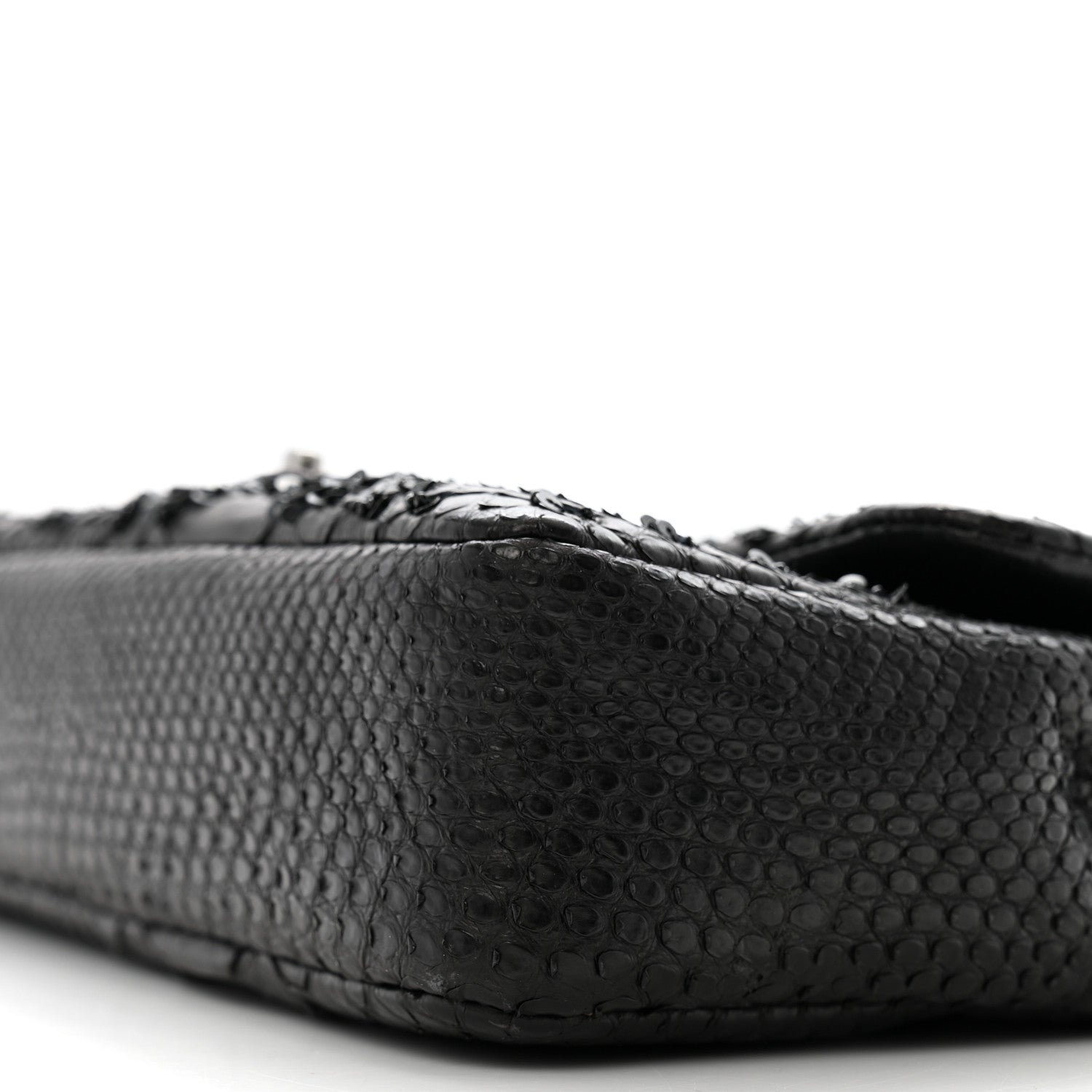 Chanel Metallic Snakeskin Sequin Flap Black 10 of 14