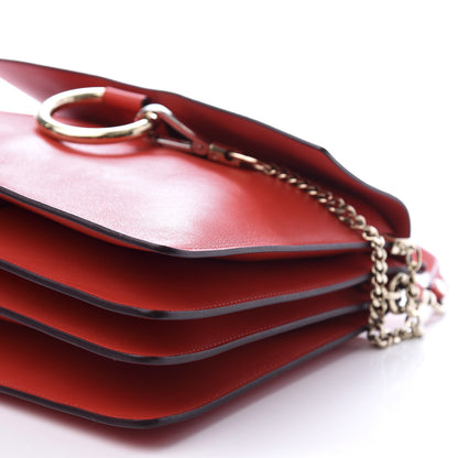 Chloe Calfskin Suede Medium Faye Shoulder Bag Sepia Red 8 of 10