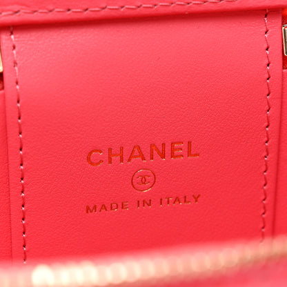 Chanel Caviar Quilted Mini Vanity Case With Chain Dark Pink 5 of 6