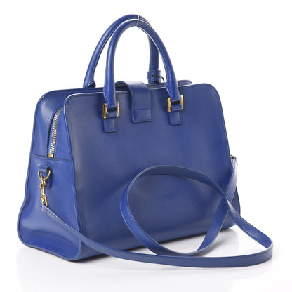 Saint Laurent Smooth Calfskin Small Monogram Cabas Blue Majorelle 2 of 7