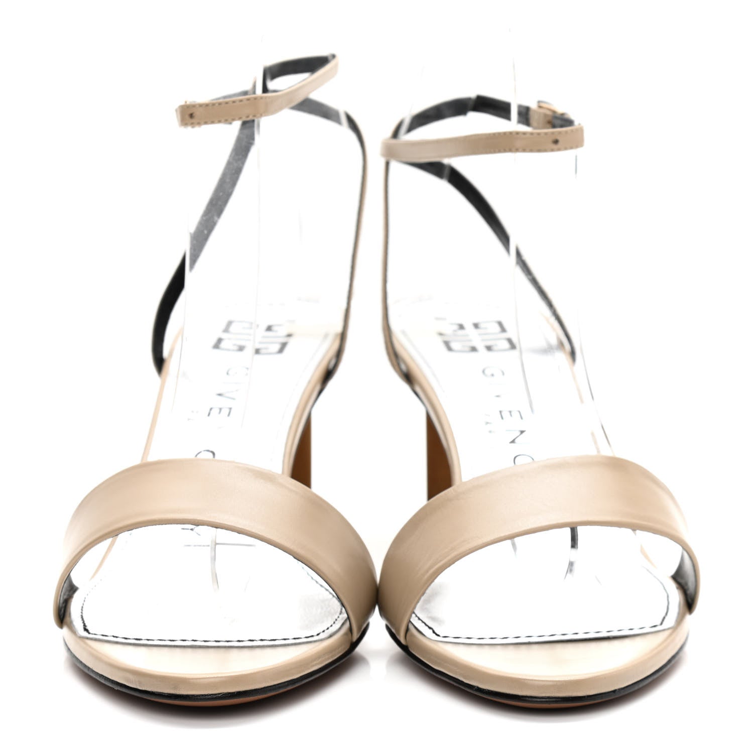 Givenchy Smooth Calfskin Triangle Sandals 40 Beige Camel 2 of 9