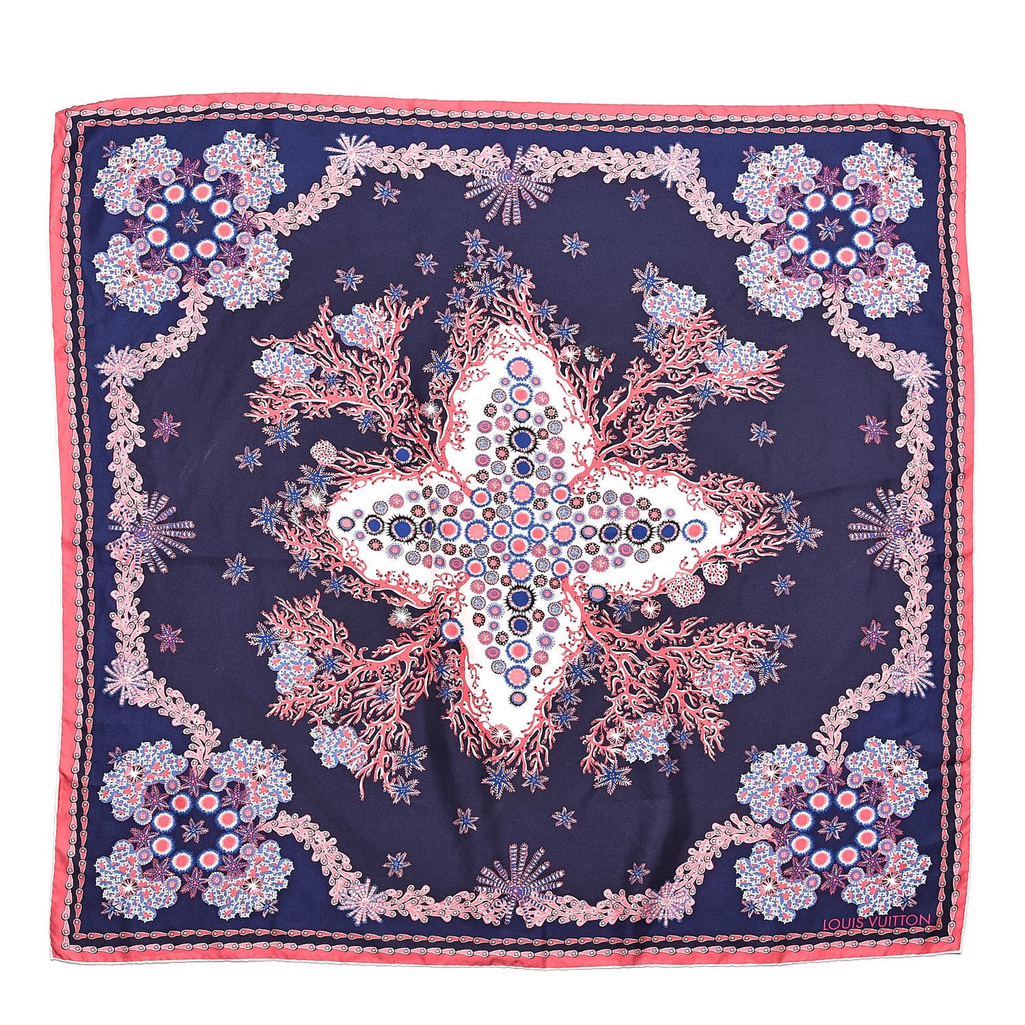 Silk Coral Scarf Indigo