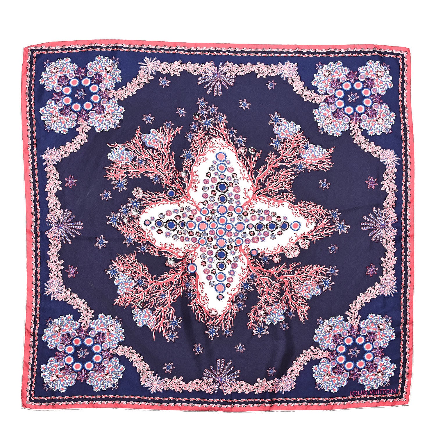 Louis Vuitton Silk Coral Scarf Indigo 1 of 4