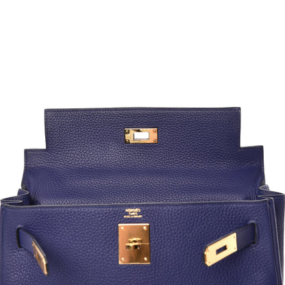 Hermes Taurillon Clemence Kelly Retourne 28 Bleu Encre 19 of 41