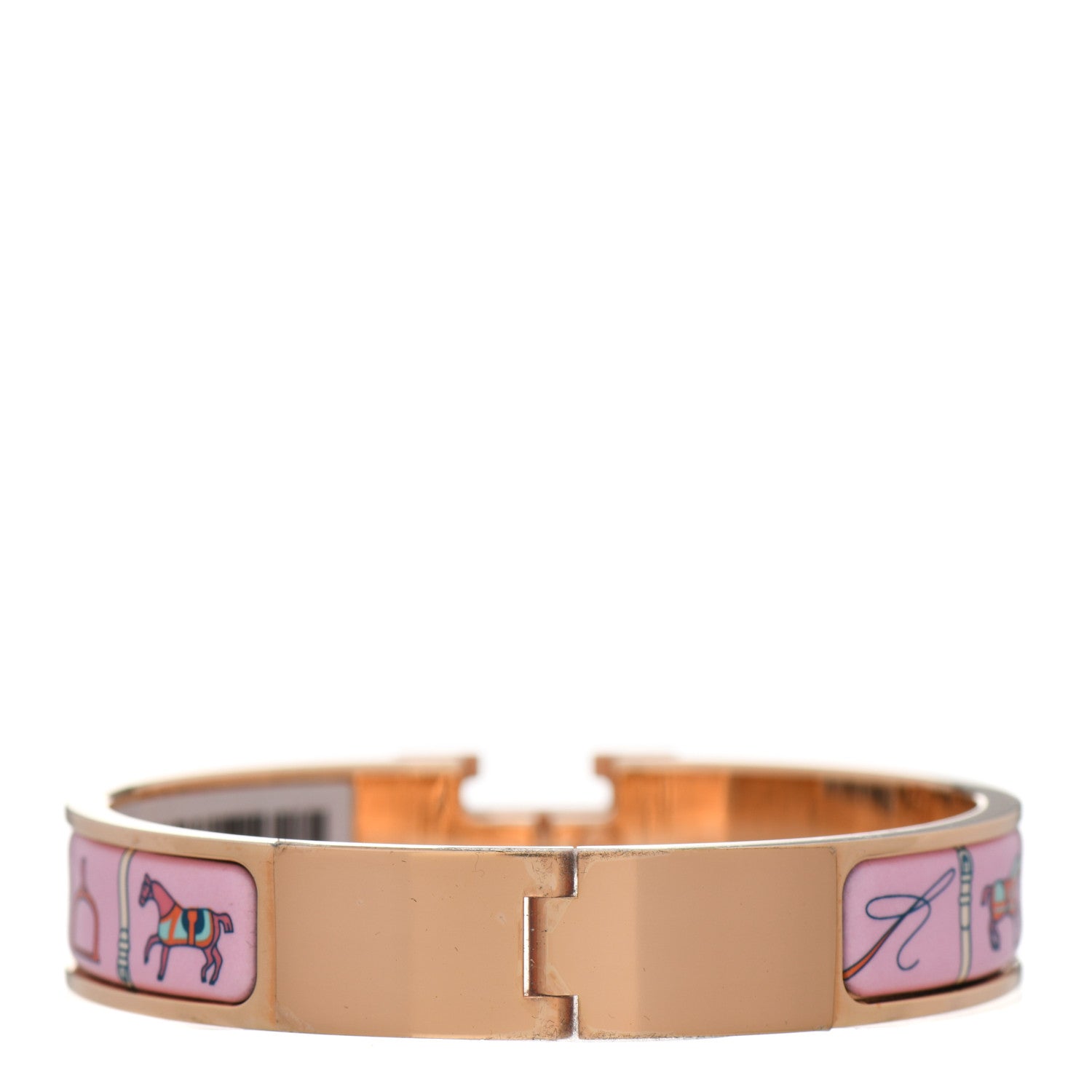 Hermes Enamel Printed Narrow Couvertures et Tenues de Jour Clic Clac H Bracelet PM Color Patch 3 of 6