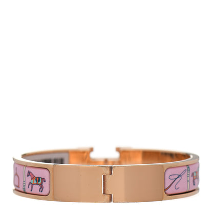 Hermes Enamel Printed Narrow Couvertures et Tenues de Jour Clic Clac H Bracelet PM Color Patch 3 of 6