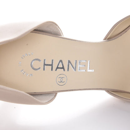 Chanel Lambskin Cap Toe d'Orsay Pumps 36.5 Beige Black 8 of 9