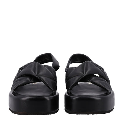 Prada Nappa Padded Blow 20mm Slingback Sandals 36.5 Black 3 of 10