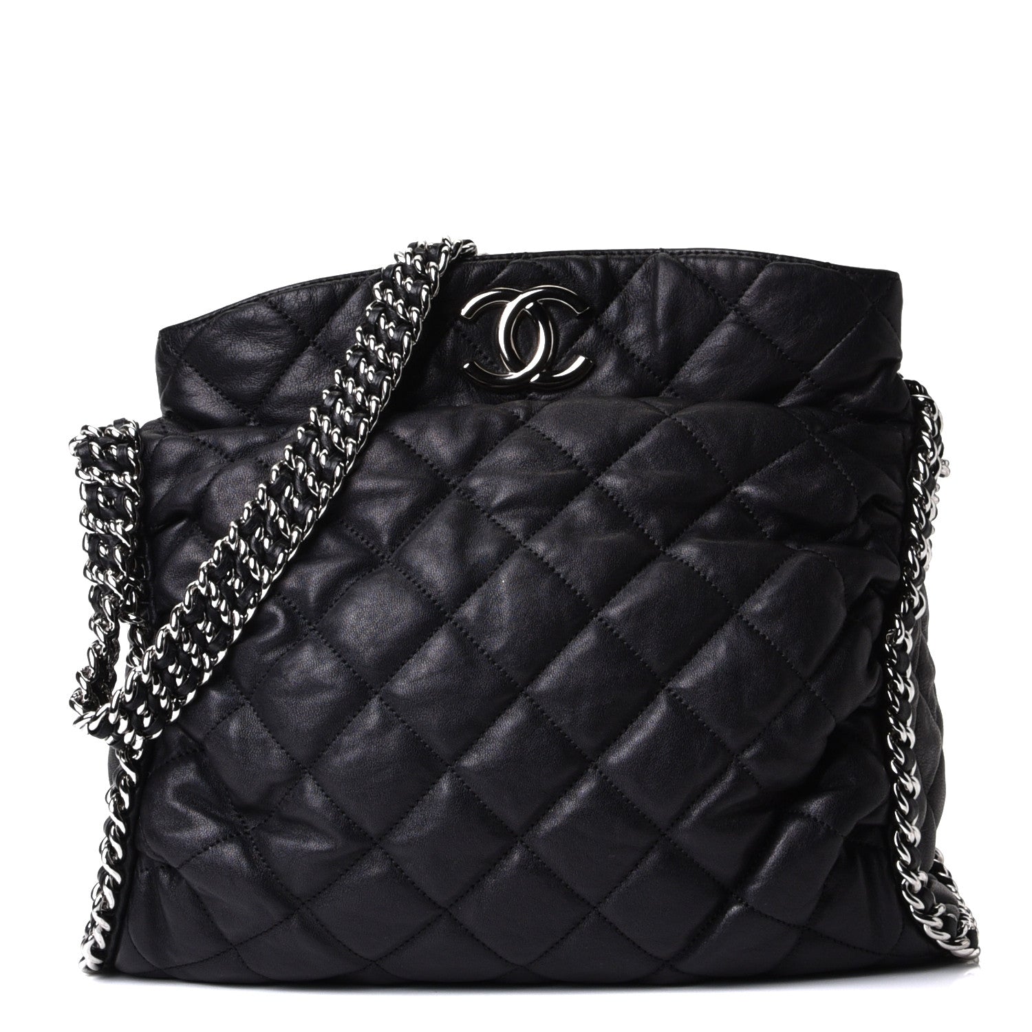 Chanel Washed Lambskin Chain Around Hobo Black 1 of 10