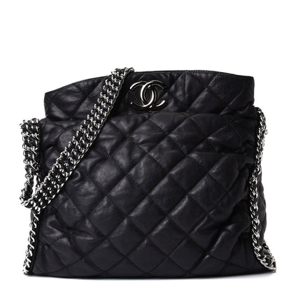 Chanel Washed Lambskin Chain Around Hobo Black 1 of 10