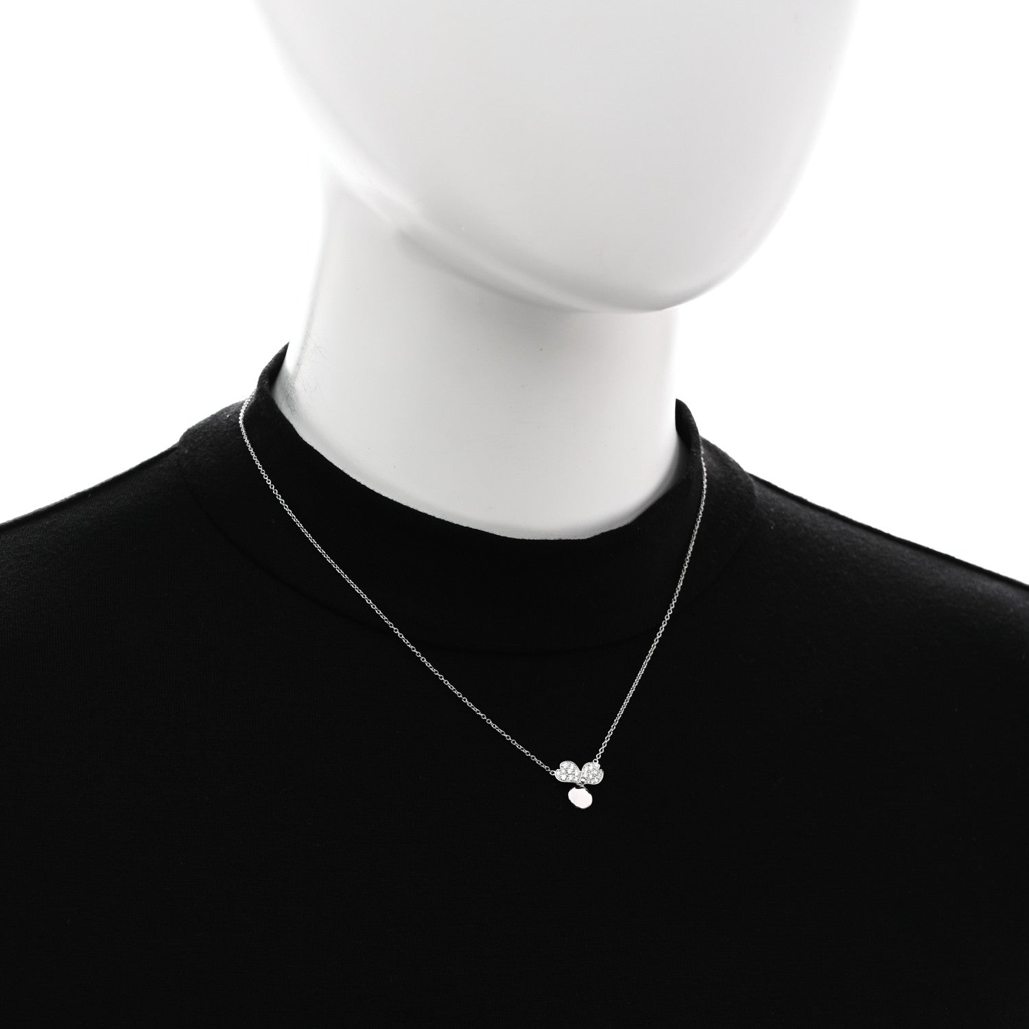 Tiffany Platinum Diamond .17ctw Small Paper Flowers Pendant Necklace 2 of 6