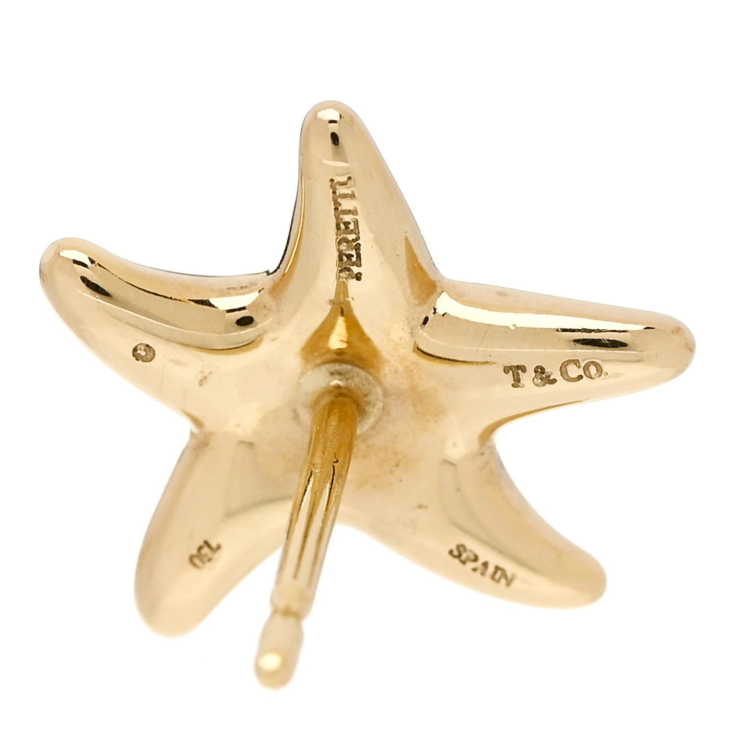 Tiffany 18K Yellow Gold 12mm Elsa Peretti Starfish Earrings 4 of 4