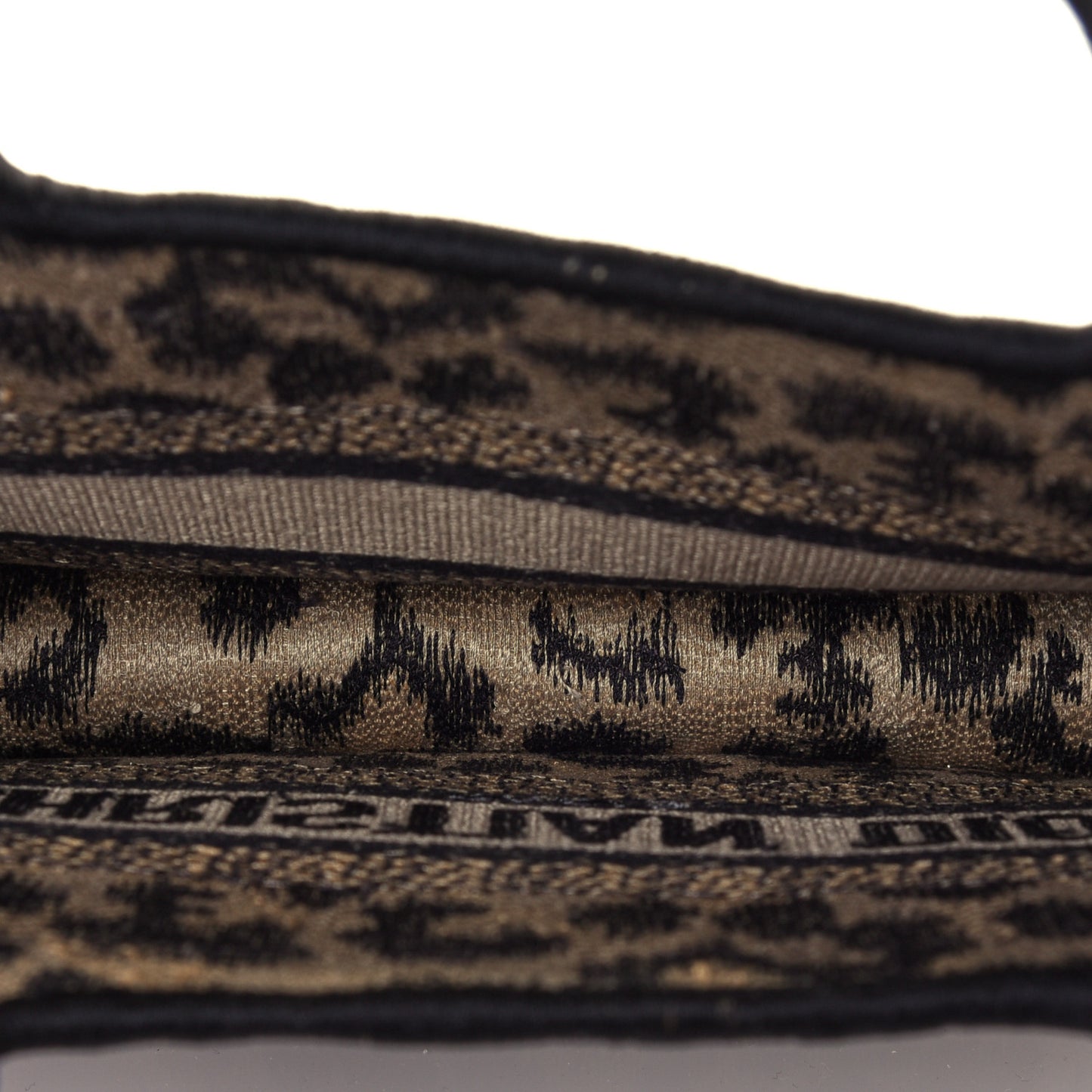 Canvas Mizza Embroidered Mini Leopard Book Tote Beige