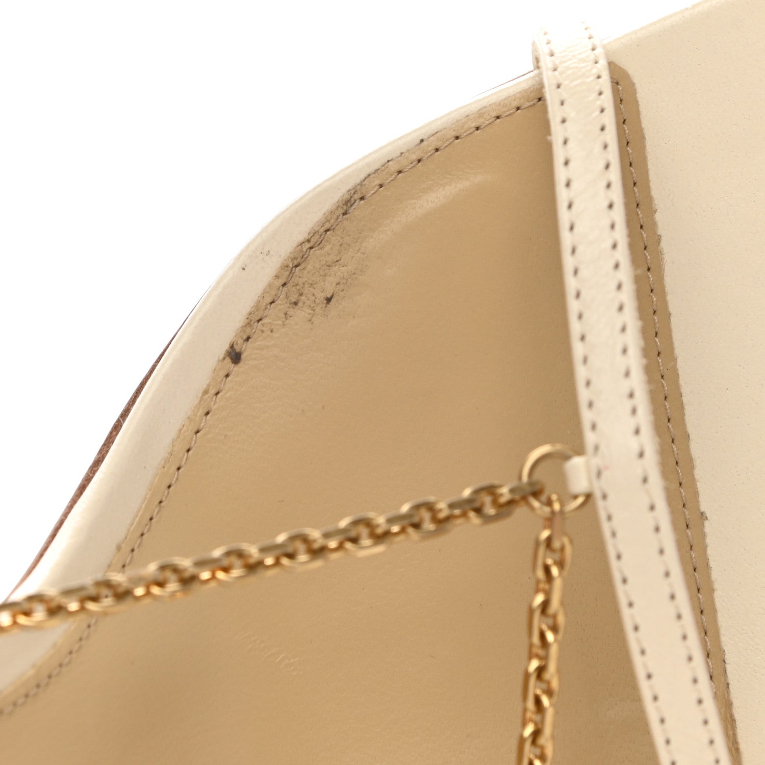 Bottega Veneta Lambskin Stretch Chain Strap 90mm Sandals 38.5 Sea Salt 7 of 7