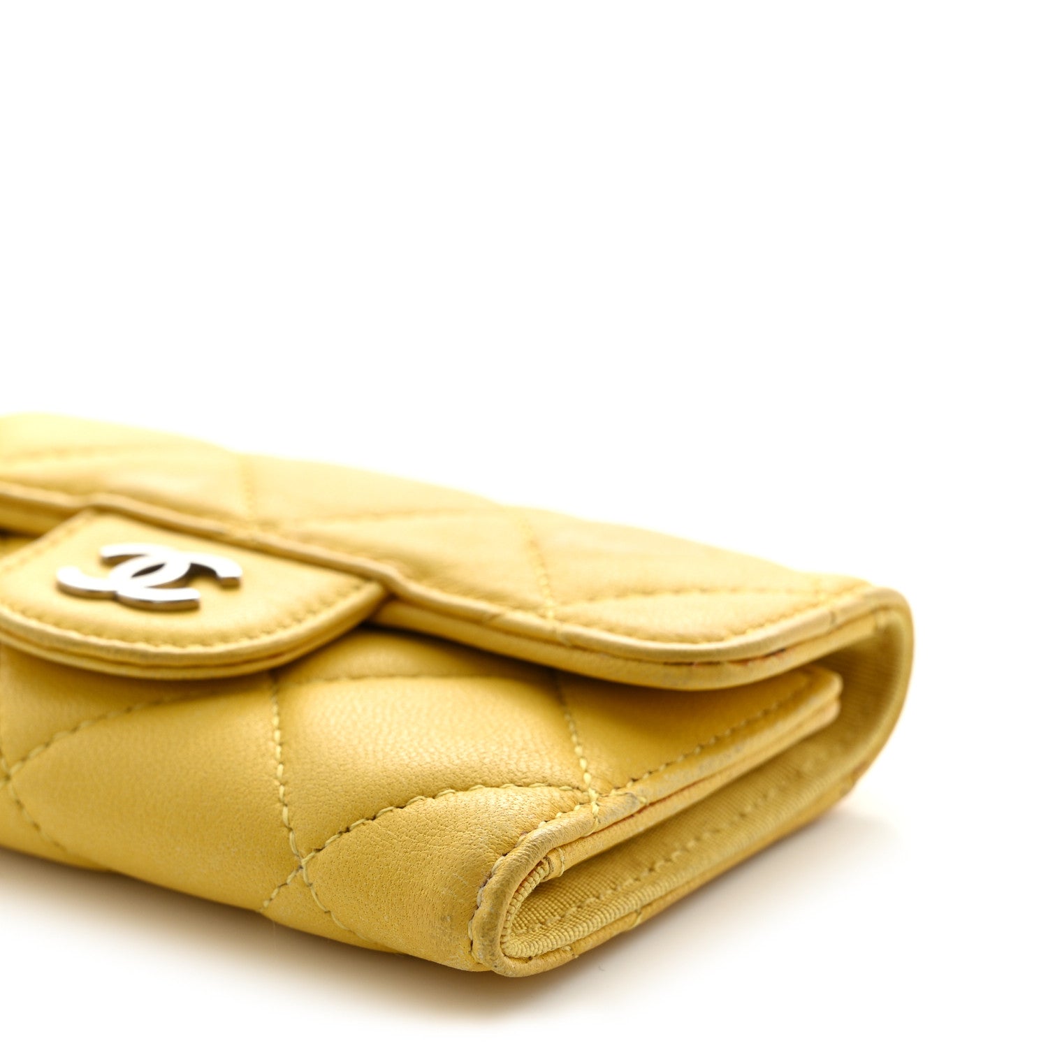 Chanel Lambskin Quilted 6 Key Holder Yellow 11 of 16