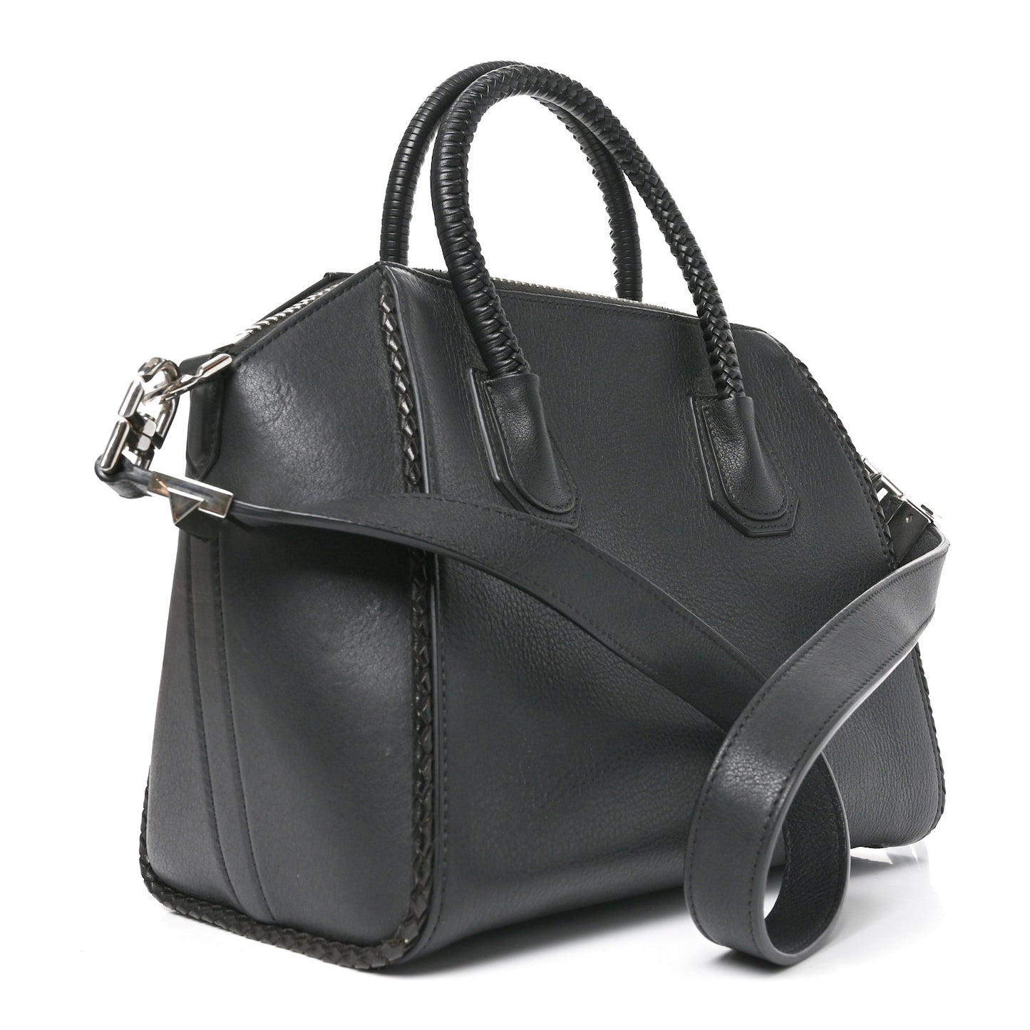 Calfskin Braid Small Antigona Black
