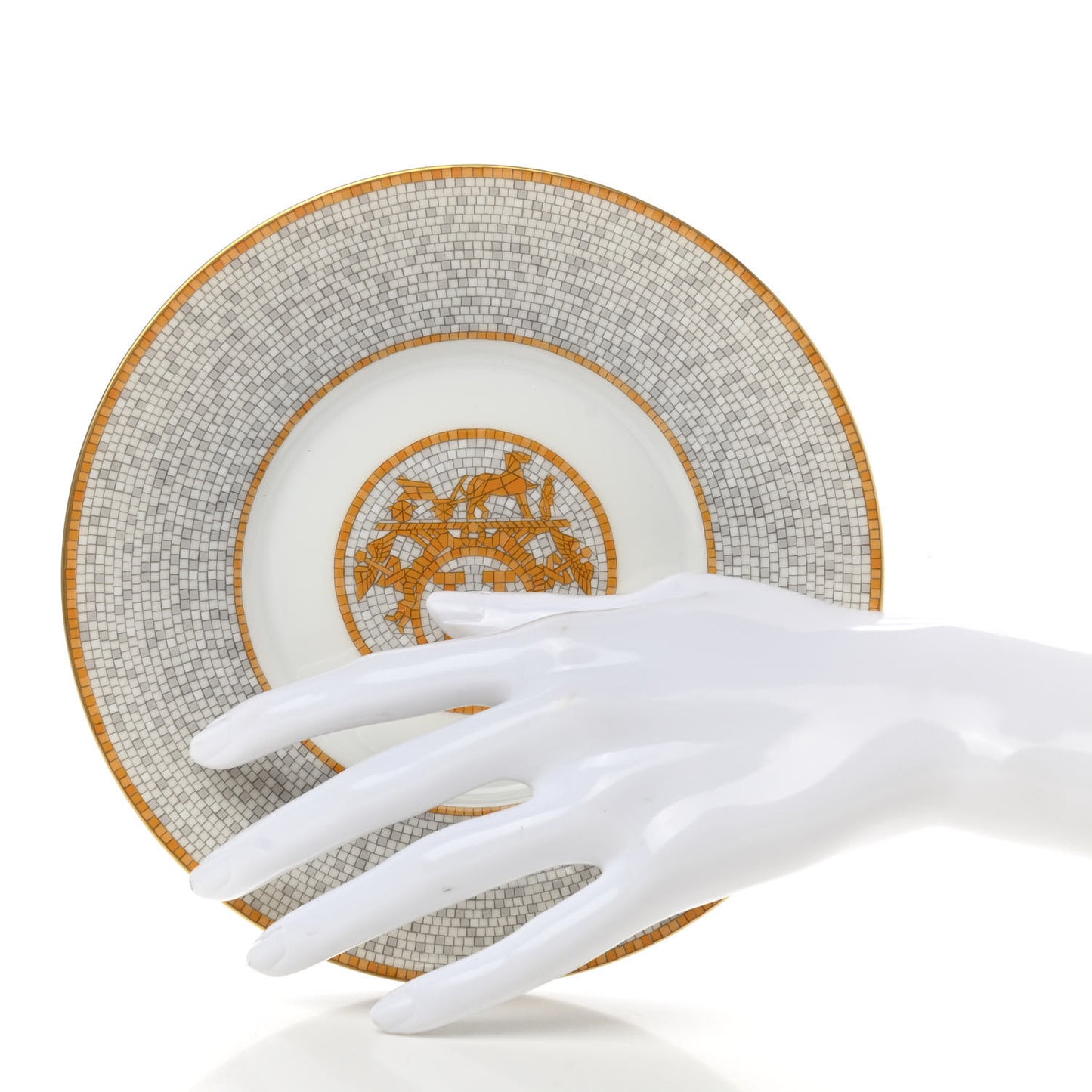 Porcelain Mosaique Au 24 Gold Breakfast Cup And Saucer Set Of 2