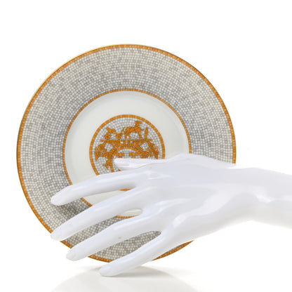 Hermes Porcelain Mosaique Au 24 Gold Breakfast Cup And Saucer Set Of 2 3 of 15