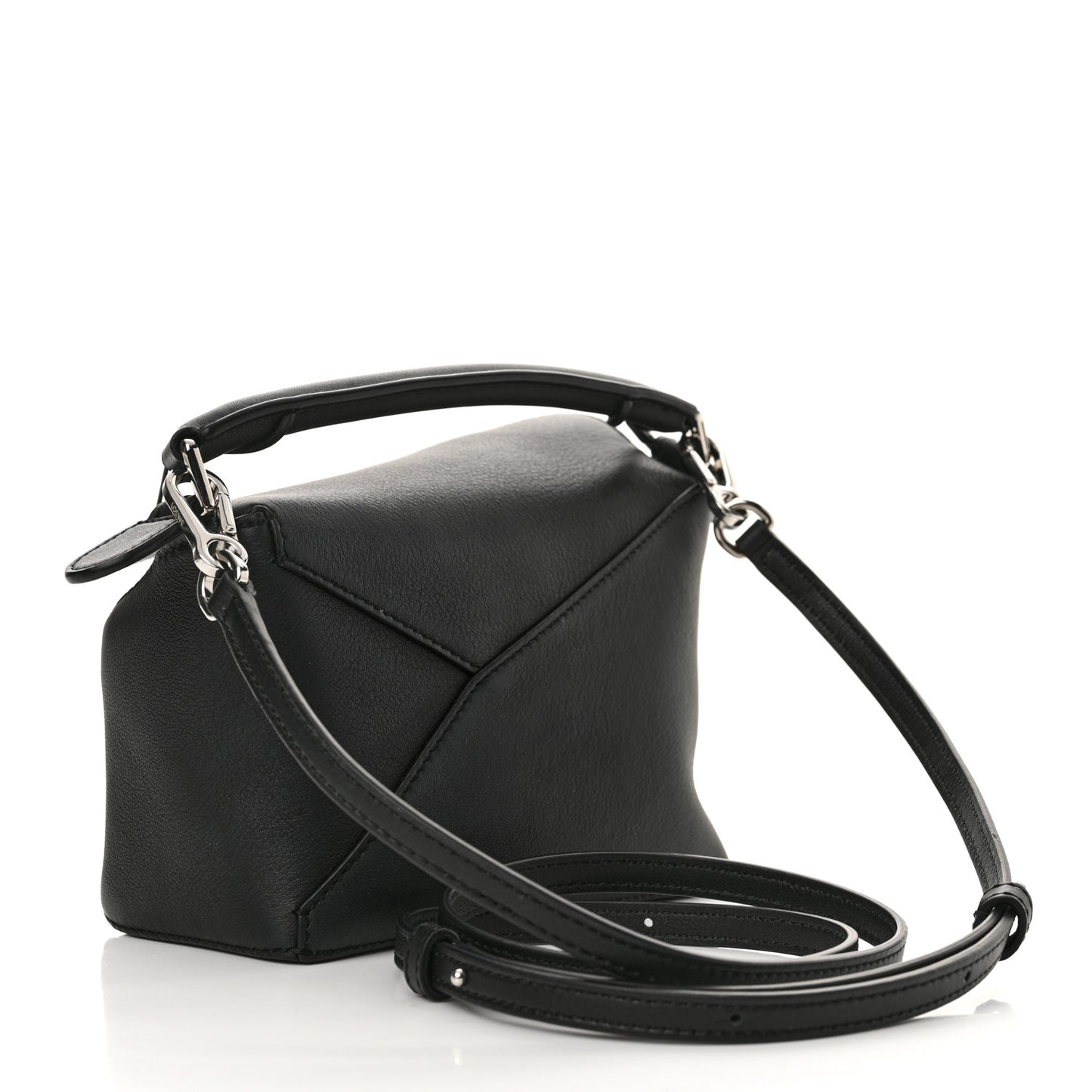 Calfskin Mini Puzzle Edge Bag Black