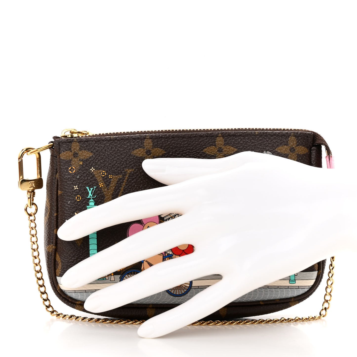 Monogram 2022 Christmas Animation Paris Mini Pochette Accessories Pink