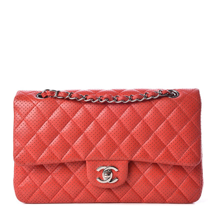 Chanel Lambskin Perforated Medium Double Flap Red 1 of 10