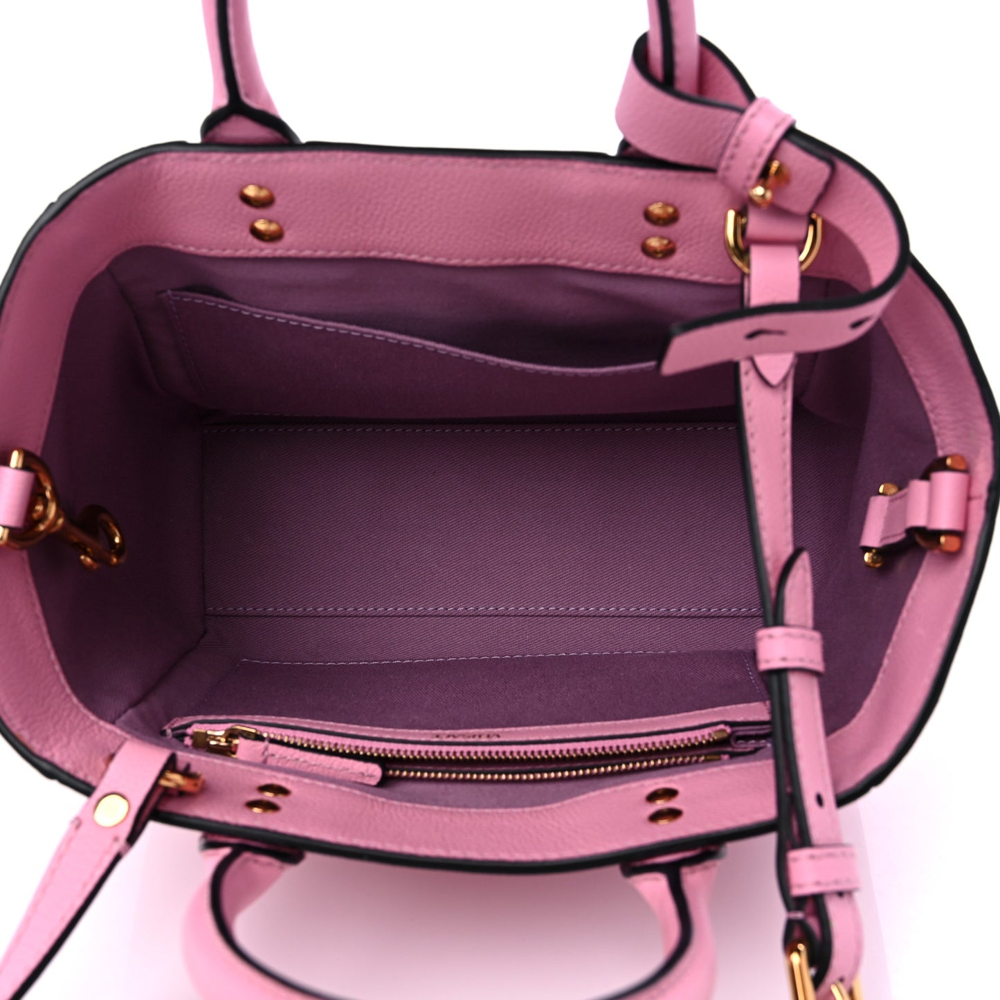 Grained Calfskin Small La Medusa Chain Tote Pink