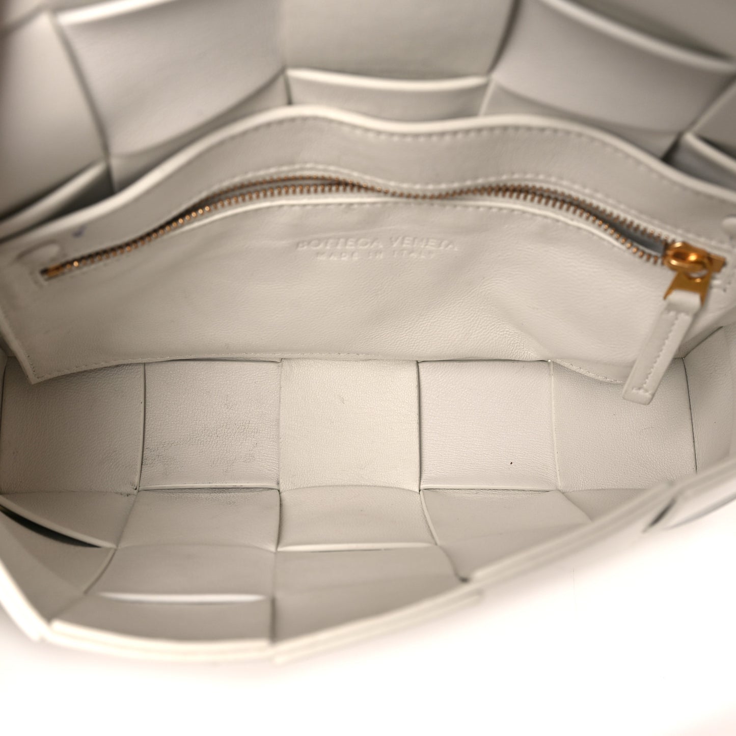 Patent Maxi Intrecciato Cassette Crossbody Bag White