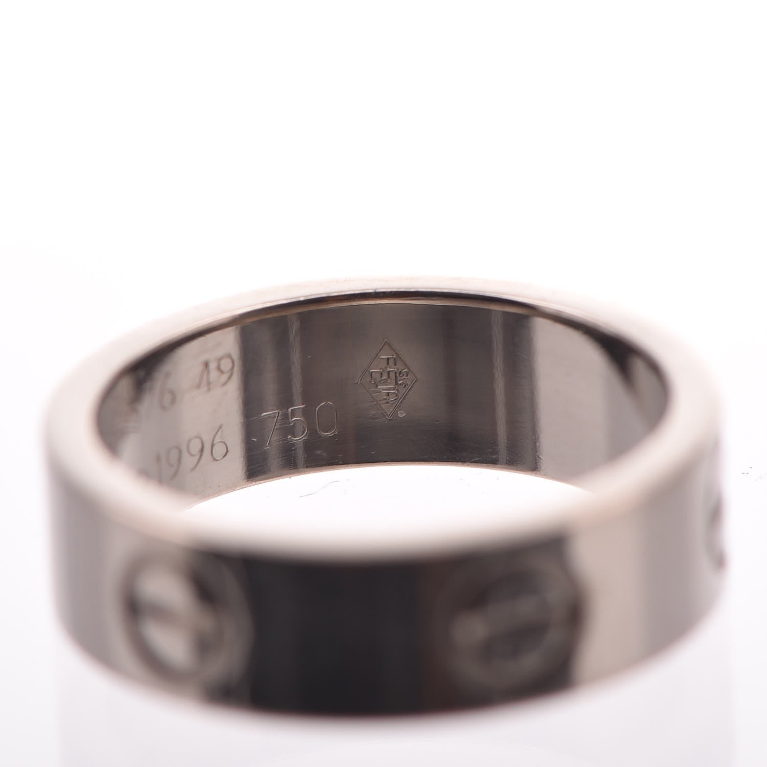 Cartier 18K White Gold 5.5mm LOVE Ring 49 4.75 3 of 4