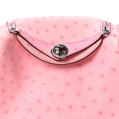 Hermes Ostrich Mini Lindy 20 Rose Bubblegum 7 of 10