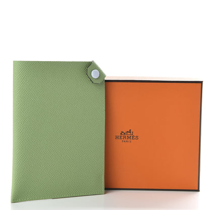 Hermes Epsom Tarmac Aleatoire Passport Holder Vert Criquet Bleu Brume 7 of 7